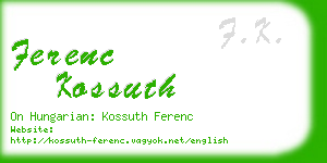 ferenc kossuth business card